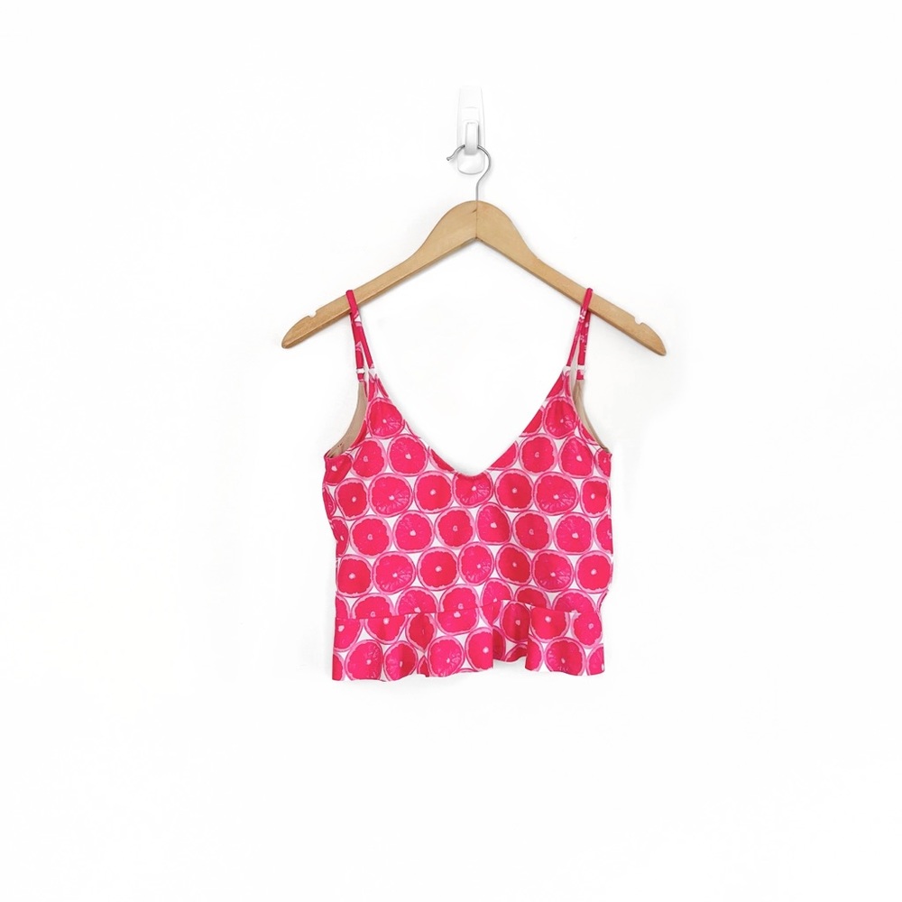 Kortni Jeane Pink Grapefruit Peplum Bikini Top